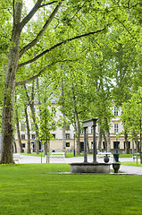 Image showing Congress Square outdoor garden park  fountain statue Ljubljana S