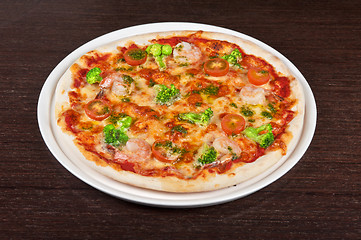 Image showing seafood pizza