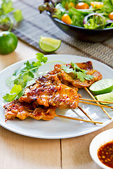 Image showing Grilled chicken with chili sauce