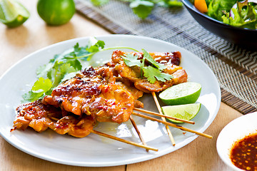 Image showing Grilled chicken with chili sauce