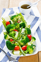 Image showing Broccoli with Asparagus and Zucchini salad