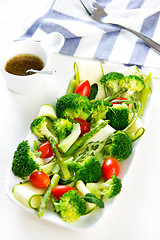 Image showing Broccoli with Asparagus and Zucchini salad