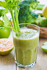 Image showing Apple with Celery and Broccoli smoothie