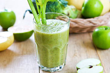 Image showing Apple with Celery and Broccoli smoothie