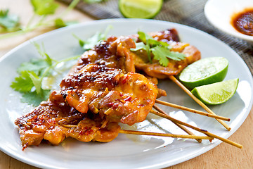 Image showing Grilled chicken with chili sauce