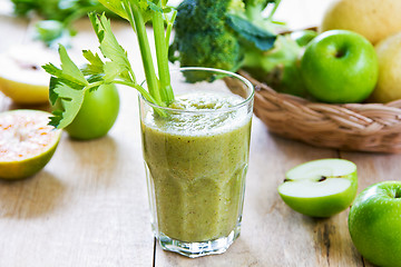 Image showing Apple with Celery and Broccoli smoothie