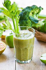 Image showing Apple with Celery and Broccoli smoothie