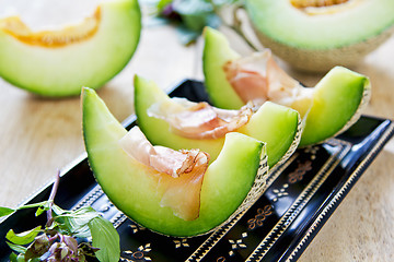 Image showing Melon with Prosciutto