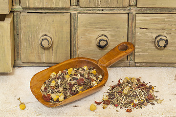 Image showing organic herbal tea with chamomile