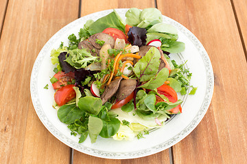 Image showing Salad with liver