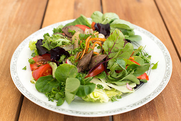 Image showing Mixed salad with liver