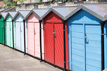 Image showing Colored beach huts