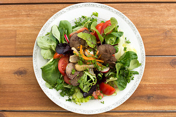 Image showing Summer salad with liver