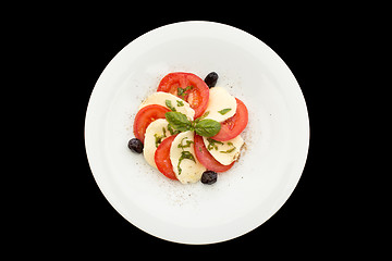 Image showing Fresh tomatoes, mozzarella salad