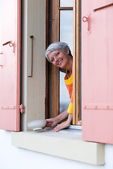 Image showing Happy modern senior woman