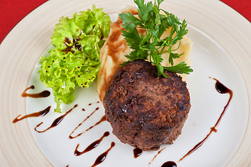 Image showing Fried meat steak