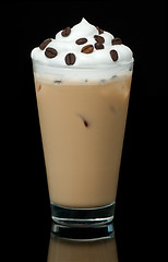 Image showing cold coffe cup on the black background