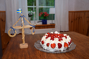 Image showing Midsummer cake