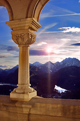 Image showing sun old marble and  column  