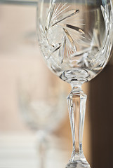 Image showing old crystal wineglass