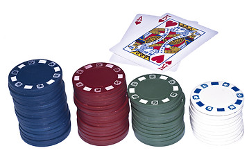 Image showing texas holdem cards and chips