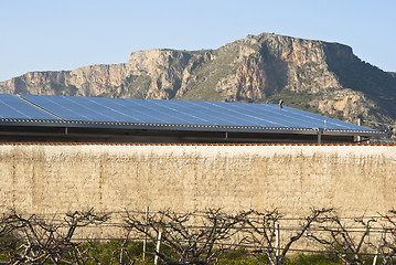 Image showing solars panels in the mountain