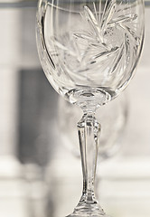 Image showing old crystal wineglass