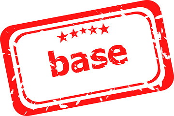 Image showing base on red rubber stamp over a white background