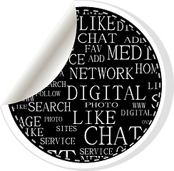 Image showing Social media stickers with networking concept words