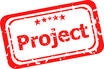 Image showing project red rubber stamp over a white background