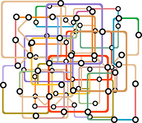 Image showing Colorful abstract subway map