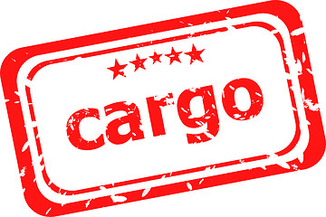 Image showing cargo on red rubber stamp over a white background