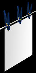 Image showing Blanc paper on rope