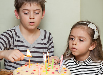 Image showing Children at a birthday party