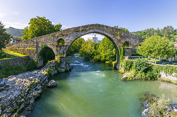 Image showing Roman stone bridge in Cangas de Onis