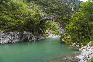 Image showing Roman stone bridge in Asturias