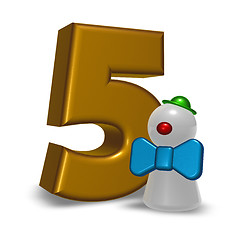 Image showing number five and clown