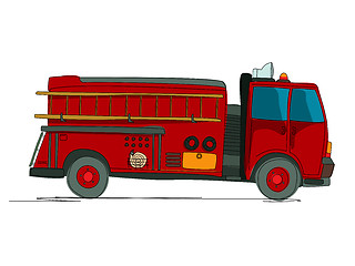 Image showing Fire truck cartoon