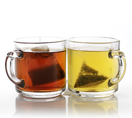 Image showing Green And Black Tea