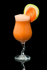 Image showing cocktail with carrot and apple closeup