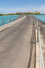 Image showing Narrow walkway along the sea