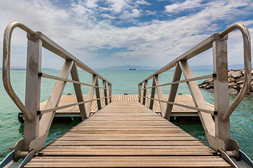 Image showing Deck on Red sea shore