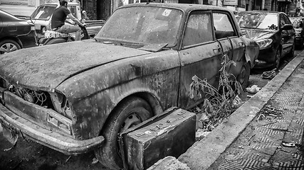 Image showing An old junk parked on the streets