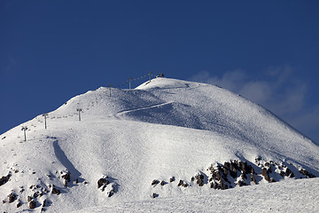 Image showing Ski slope and chair lift