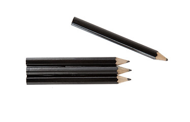 Image showing Four short pencils isolated