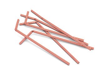 Image showing Red straws