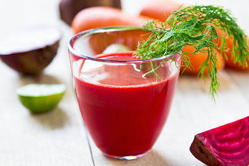 Image showing Beetroot with Carrot and lime juice