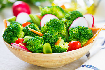 Image showing Broccoli with celery and radish salad