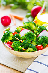 Image showing Broccoli with celery and radish salad
