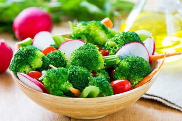 Image showing Broccoli with celery and radish salad